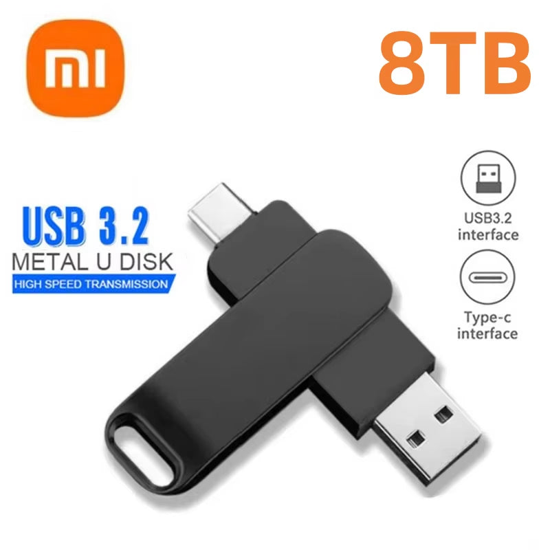 Xiaomi 16TB Flash Drive USB 3.2 Super High Speed Transfer Type-C 2-In-1 Metal U Disk Waterproof Portable Memoria Usb Flash Disk