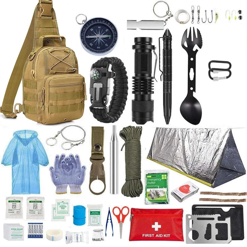 Emergency Kit Trauma Bag Outdoor Multifunction Camping Gear Survival Kit First Aid Kit SOS Wilderness Emergency Knife Kit