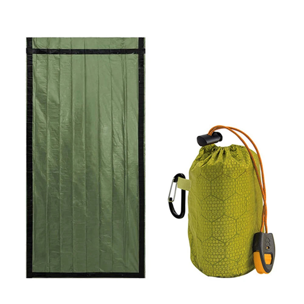 Portable Survival Blanket PE Aluminum Film Thermal Sleeping Bag Warm Windproof Waterproof Camping Outdoor Equipment