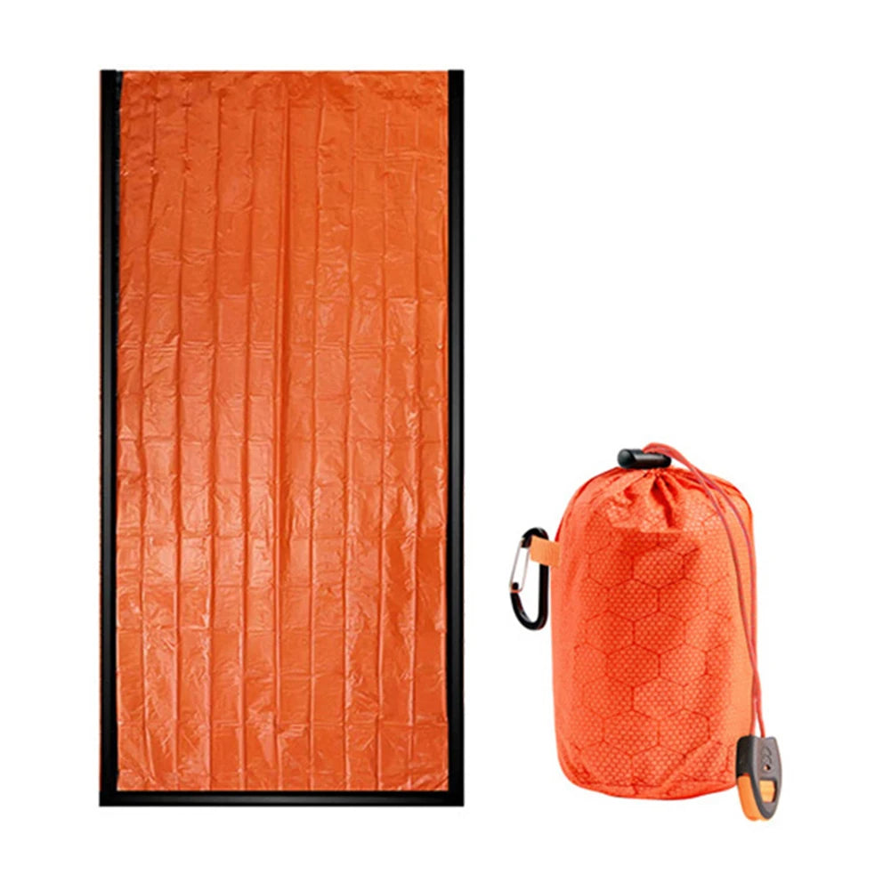 Portable Survival Blanket PE Aluminum Film Thermal Sleeping Bag Warm Windproof Waterproof Camping Outdoor Equipment