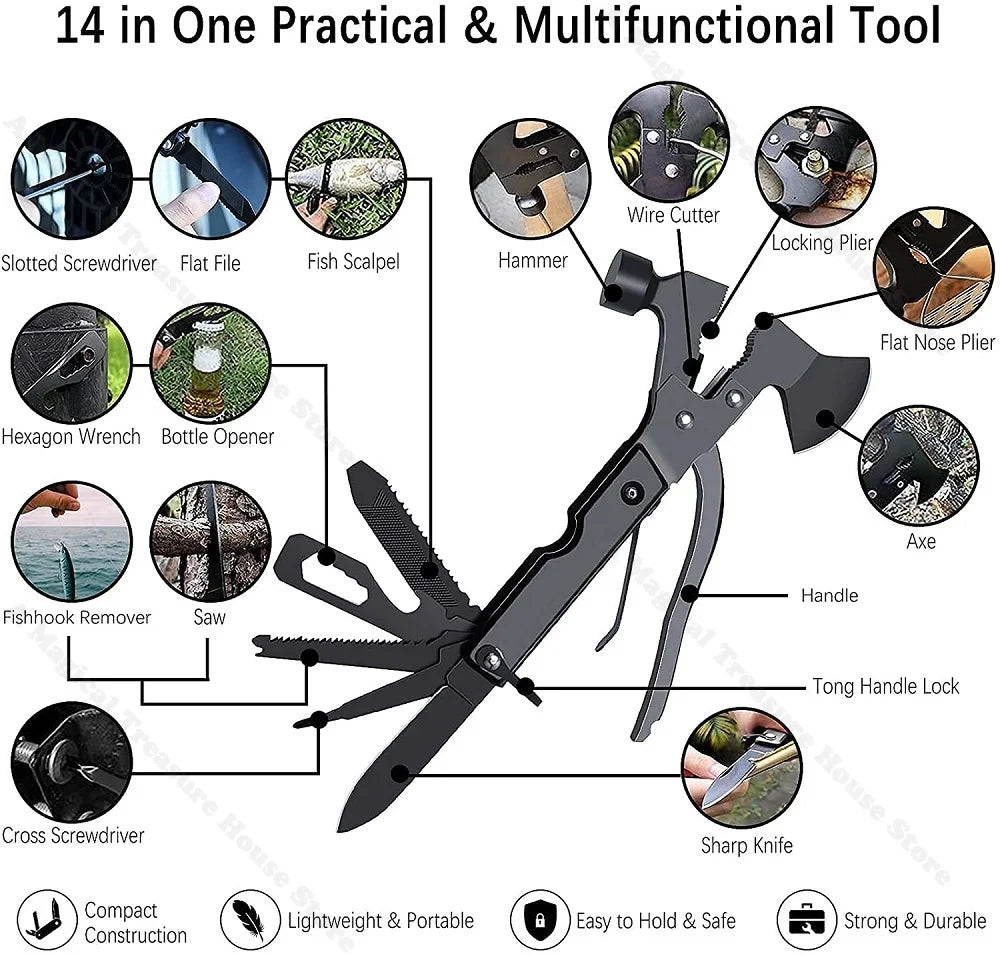 Outdoor Multi-Tool Kit Emergency Survival Kit Equipment First Aid Supplies Tactical Camping Survival Gear Hunting Gear