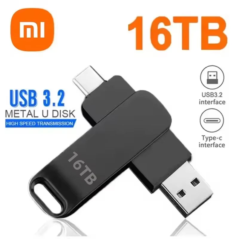 Xiaomi 16TB USB 3.2 Flash Drives High Speed Transfer Metal Pendrive Memory Card Pendrive Flash Disk Memoria Waterproof Stick NEW
