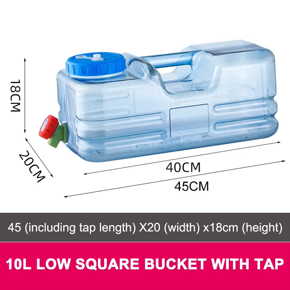 5/7.5/10/12/15L Camping Water Container with Faucet Water Carrier Canister Portable Large Capacity Tank Outdoor Water Bucket