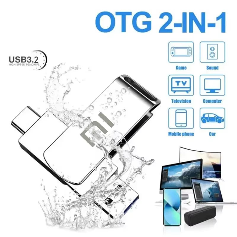 Xiaomi 16TB Flash Drive USB 3.2 Super High Speed Transfer Type-C 2-In-1 Metal U Disk Waterproof Portable Memoria Usb Flash Disk