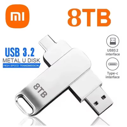 Xiaomi 16TB USB 3.2 Flash Drives High Speed Transfer Metal Pendrive Memory Card Pendrive Flash Disk Memoria Waterproof Stick NEW