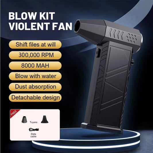 Powerful 360000RPM Mini Turbo Jet Violent Fan ，Highspeed Turbo Violent Fan， Brushless Motor Handheld Duct Fan Cleaning Tool