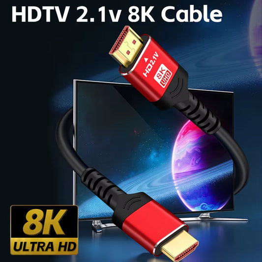 1M 1.5M 2M 8K HDTV Cable for Xiaomi TV Box PS5 Ultra High Speed Compatible 8K@60Hz HDTV 2.1 Cable 48Gbps Earc Dolby Vision