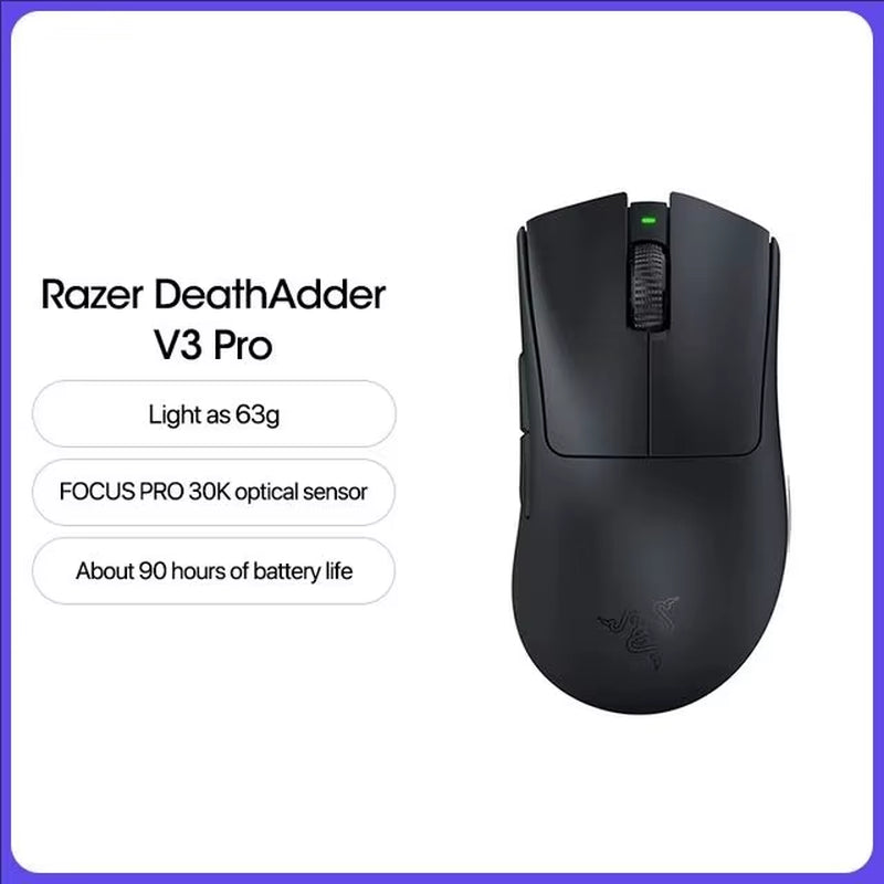 New Original  Deathadder V3 Pro Wireless Gaming Mouse 63G Ultra Lightweight 30K DPI Optical Sensor - Fast Optical Switches