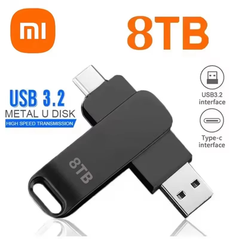 Xiaomi 16TB USB 3.2 Flash Drives High Speed Transfer Metal Pendrive Memory Card Pendrive Flash Disk Memoria Waterproof Stick NEW