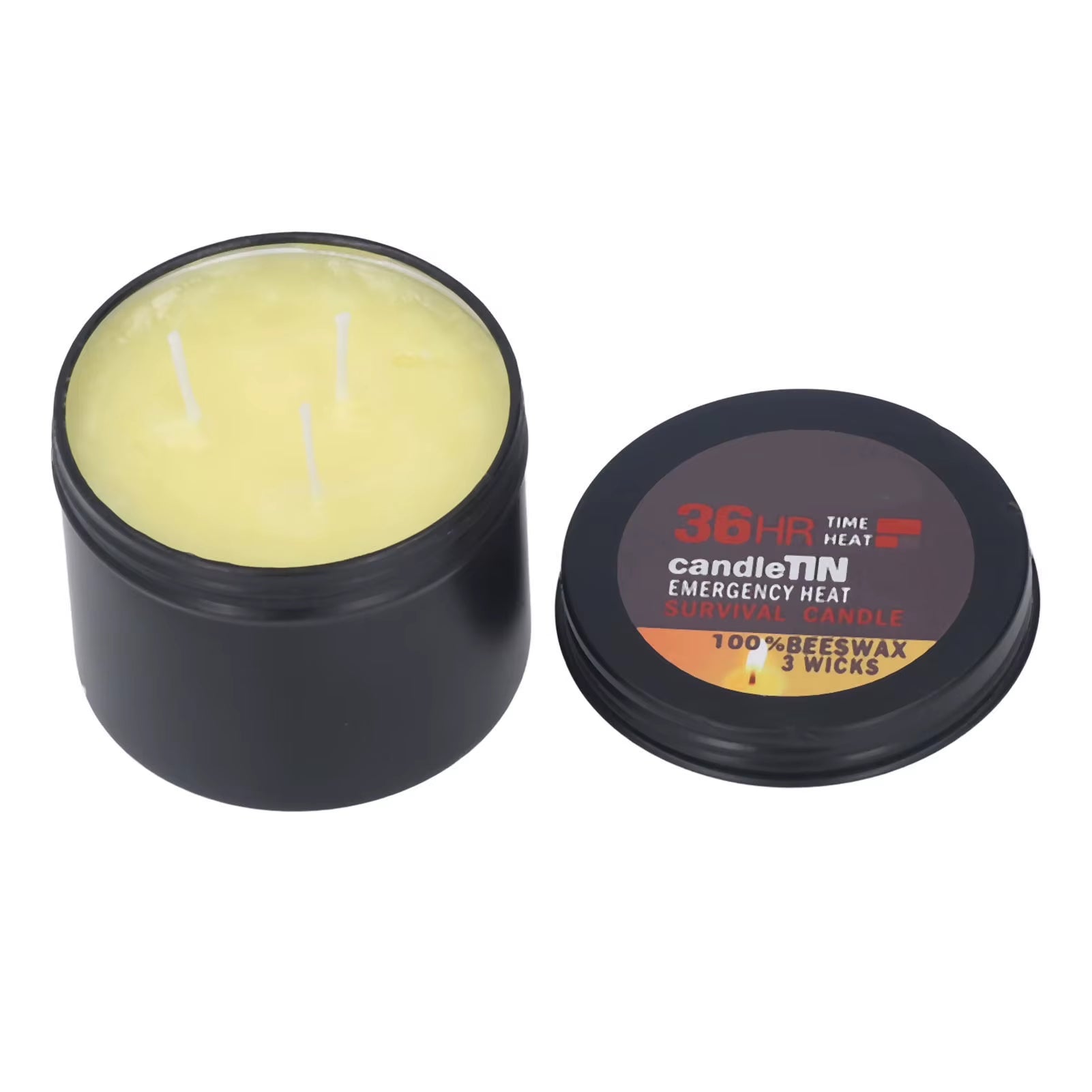 Survival Candle Widely Used Romantic Ambience Natural 36 Hours Burning Long Lasting Candles 3 Wicks for Home Outdoor Camping