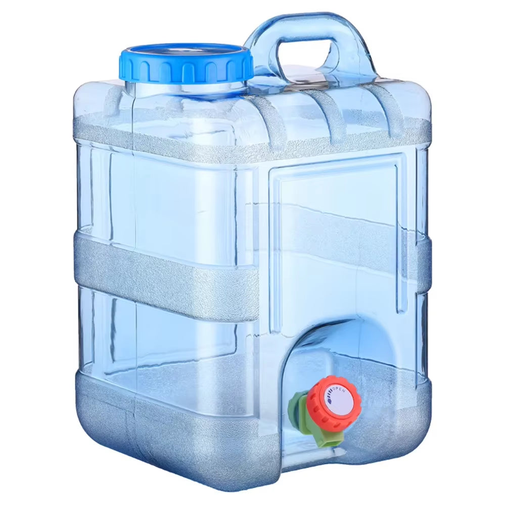 5/7.5/10/12/15L Camping Water Container with Faucet Water Carrier Canister Portable Large Capacity Tank Outdoor Water Bucket
