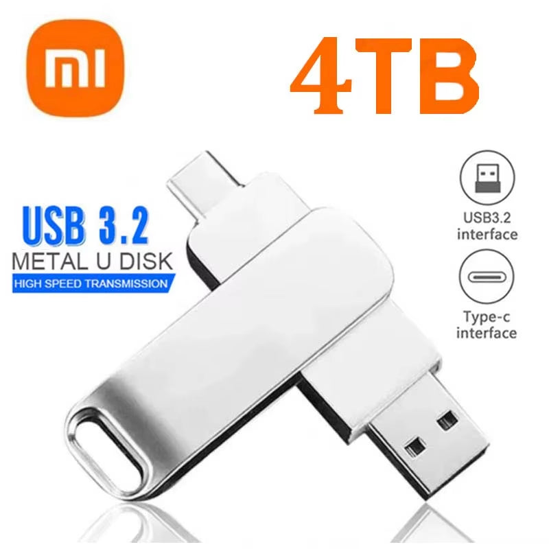 Xiaomi 16TB Flash Drive USB 3.2 Super High Speed Transfer Type-C 2-In-1 Metal U Disk Waterproof Portable Memoria Usb Flash Disk