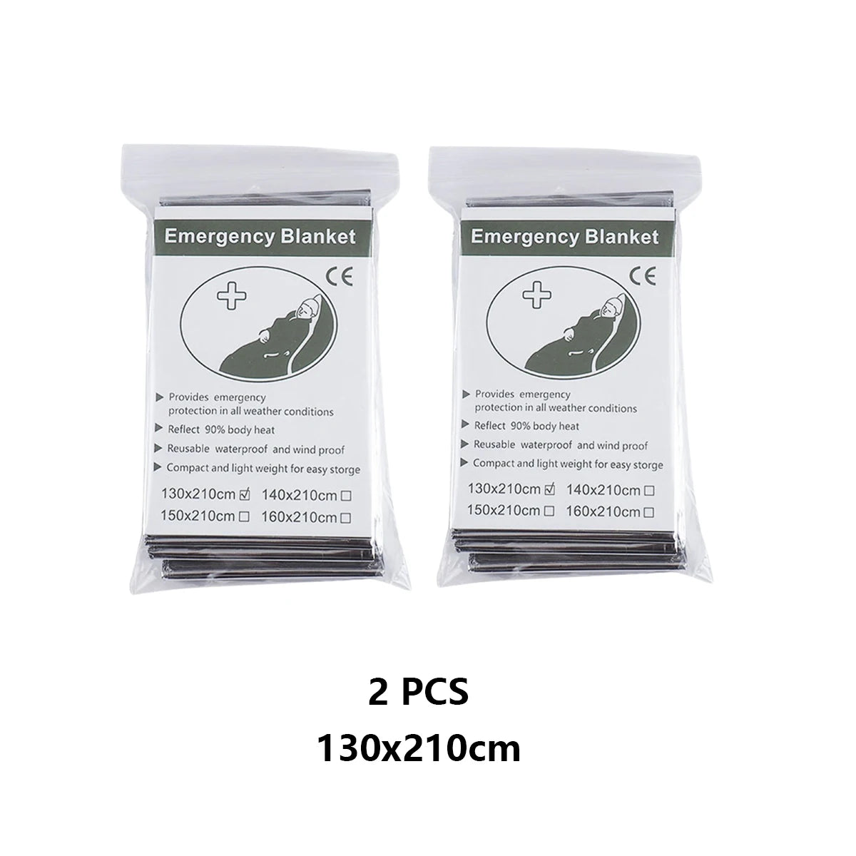 1-3PCS Emergency Blanket Outdoor Survival First Aid Kit Windproof Insulation Lifesaving PET Foil Thermal Military Rescue Blanket