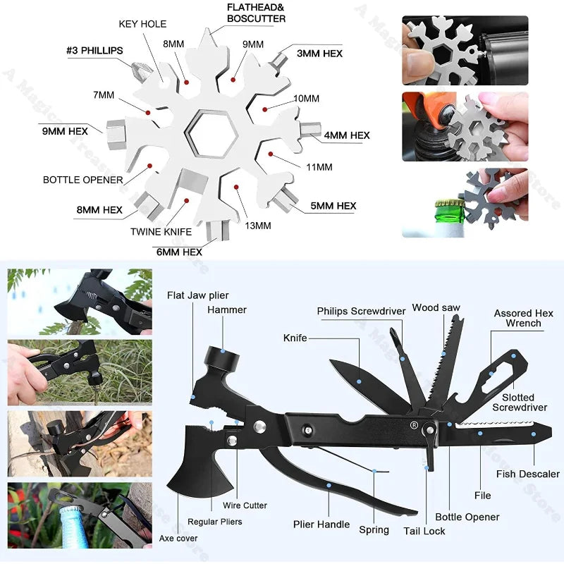 Outdoor Multi-Tool Kit Emergency Survival Kit Equipment First Aid Supplies Tactical Camping Survival Gear Hunting Gear