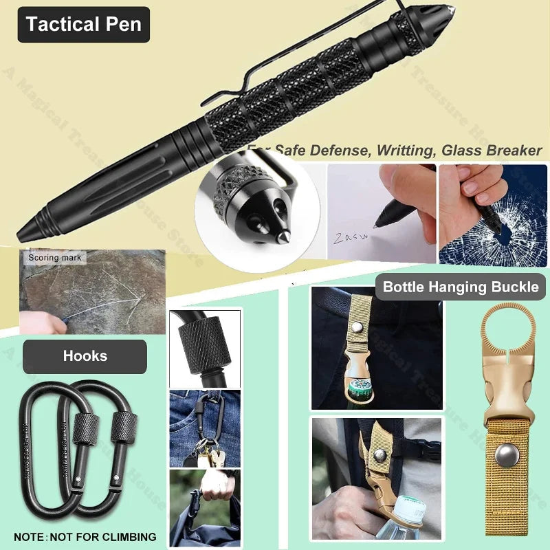 Outdoor Multi-Tool Kit Emergency Survival Kit Equipment First Aid Supplies Tactical Camping Survival Gear Hunting Gear