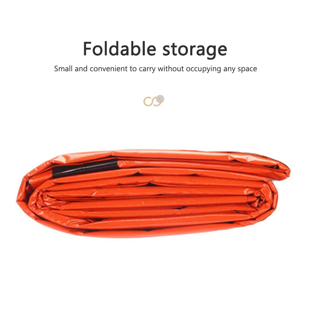 Portable Survival Blanket PE Aluminum Film Thermal Sleeping Bag Warm Windproof Waterproof Camping Outdoor Equipment