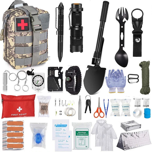 Emergency Kit Trauma Bag Outdoor Multifunction Camping Gear Survival Kit First Aid Kit SOS Wilderness Emergency Knife Kit