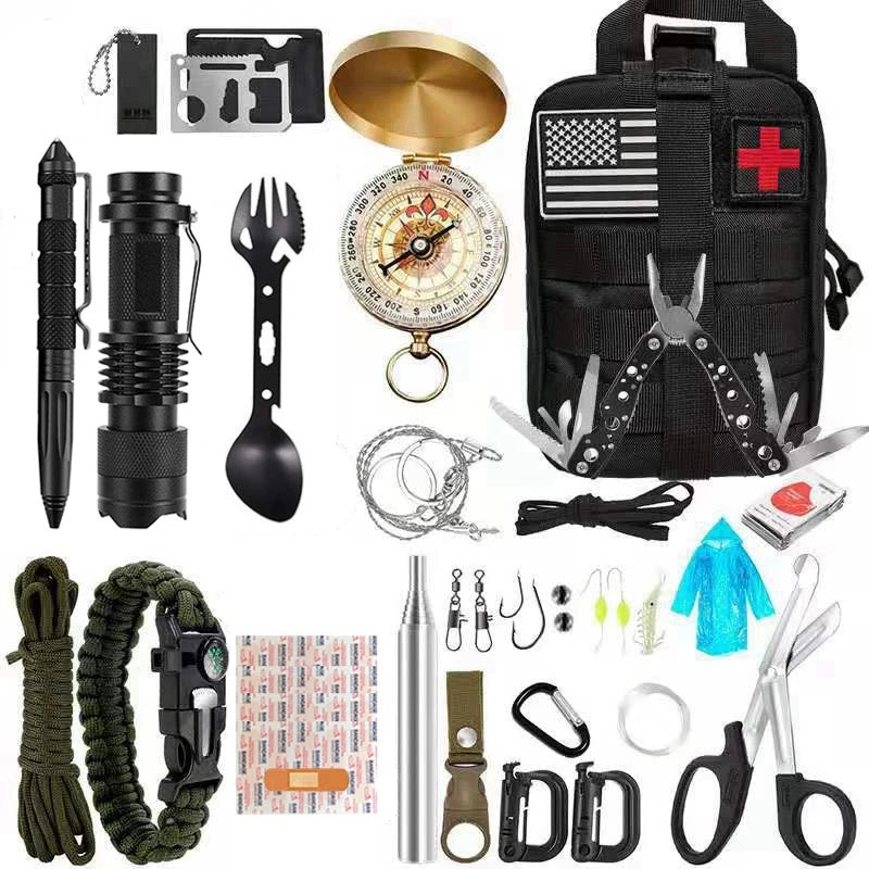 Emergency Kit Trauma Bag Outdoor Multifunction Camping Gear Survival Kit First Aid Kit SOS Wilderness Emergency Knife Kit