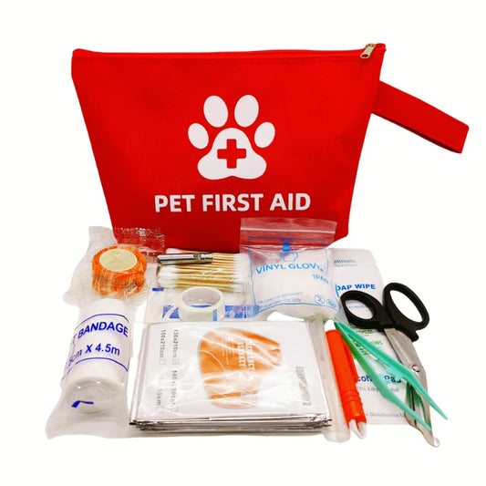 Pet Emergency Kit Dog Cat Travel Kit for Waterproof Resistant High Visibility Reflective First Aid Pouch Dog Camping Essentials
