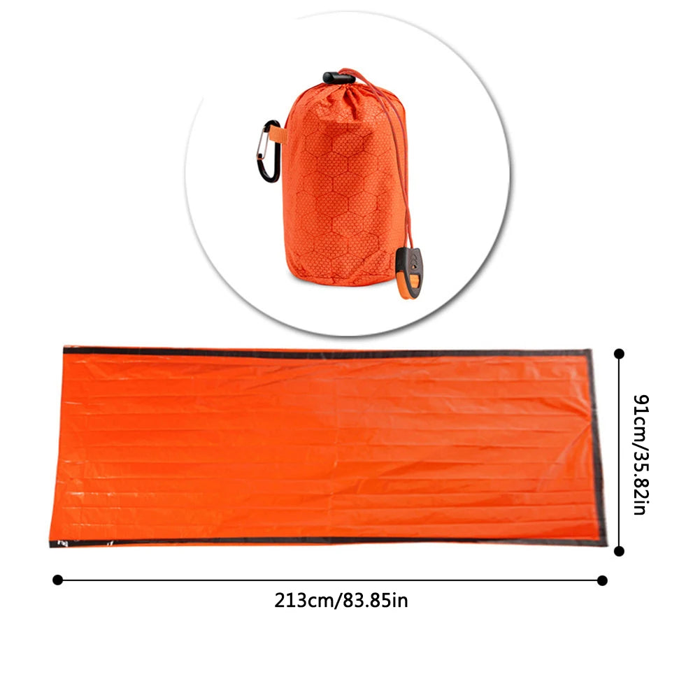 Portable Survival Blanket PE Aluminum Film Thermal Sleeping Bag Warm Windproof Waterproof Camping Outdoor Equipment