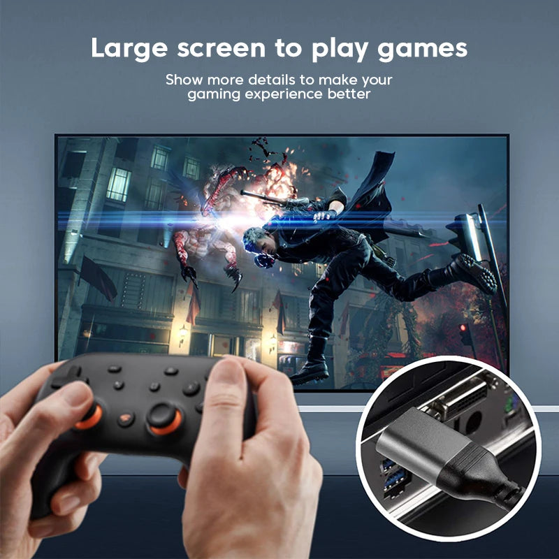 Hdmi-Compatible 8K Cable 8K/60Hz 4K/120Hz UHD HDR 48Gbps Adapter Cable 5M for Devices Laptops High-Definition TV Projectors