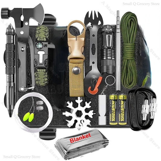Outdoor Multi-Tool Kit Emergency Survival Kit Equipment First Aid Supplies Tactical Camping Survival Gear Hunting Gear