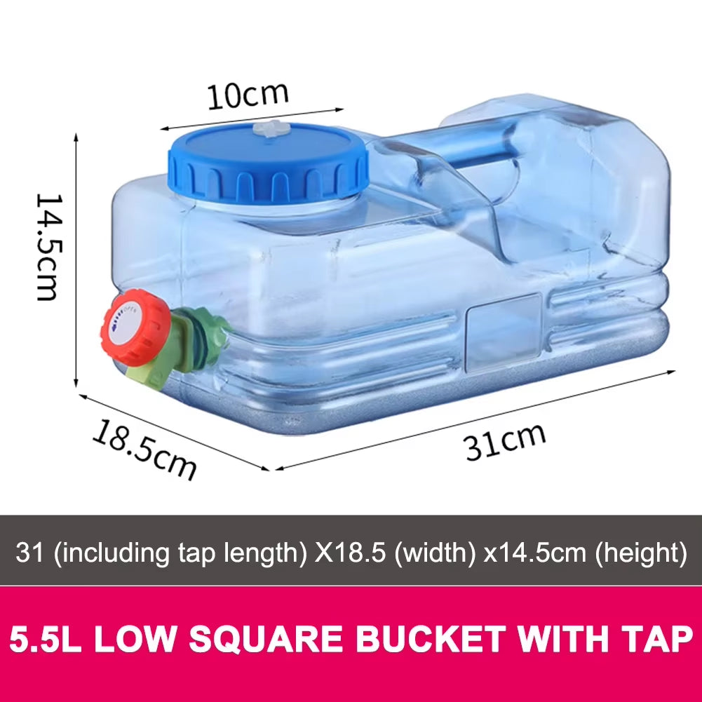 5/7.5/10/12/15L Camping Water Container with Faucet Water Carrier Canister Portable Large Capacity Tank Outdoor Water Bucket