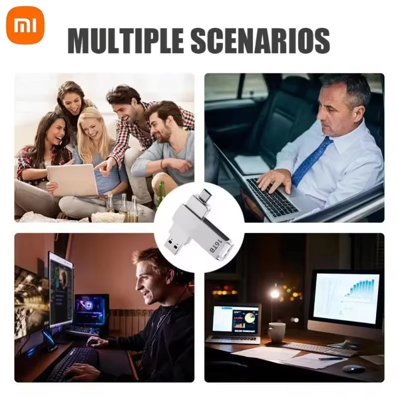 Xiaomi 16TB USB 3.2 Flash Drives High Speed Transfer Metal Pendrive Memory Card Pendrive Flash Disk Memoria Waterproof Stick NEW