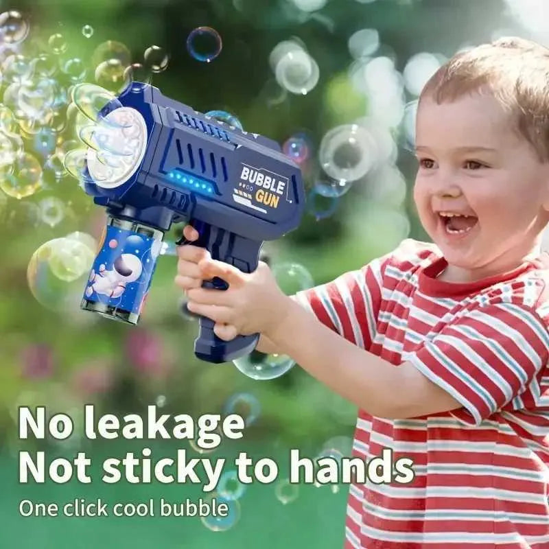 Other Toys 10 Holes Kids Bubble Gun Toys Rocket Soap Bubble Machine Automatic Blower Bubbles Gun Summer Children Outdoor Bubble Blowing Toyl475