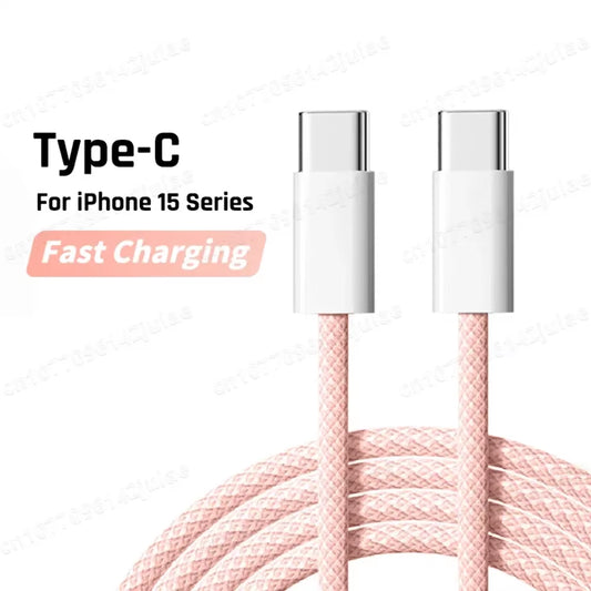 Original PD 60W Fast Charger 6A USB C to Type C Cable for Apple Iphone 15/16 Pro MAX Quick Charging for Samsung S24 Xiaomi Cable