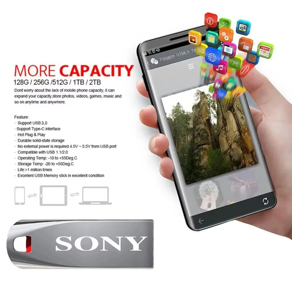 Original 2TB Usb3.0 Flash Drives High Speed Metal Pendrive 1TB 32GB Portable Usb Drive Waterproof Memoria Usb Flash Disk