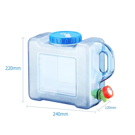5/7.5/10/12/15L Camping Water Container with Faucet Water Carrier Canister Portable Large Capacity Tank Outdoor Water Bucket